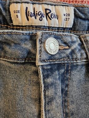 Indigo Rein Woman's Distressed Blue Denim Jeans - Classic Straight Fit